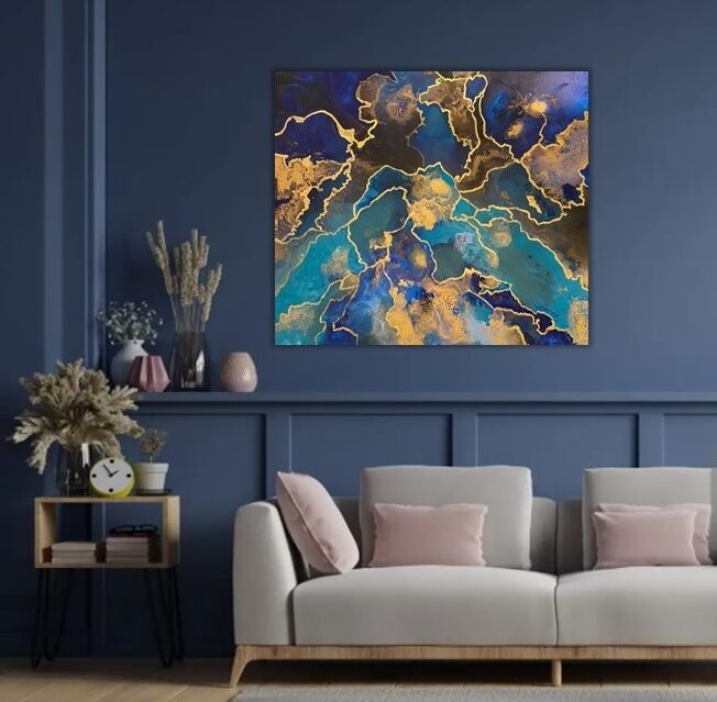 Gold love 100×100 cm